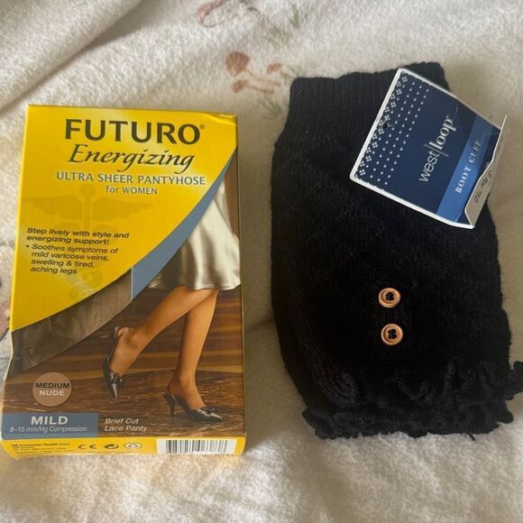 Futuro Accessories - Futuro nude Ultra Sheer Pantyhose with bonus boot cuff
